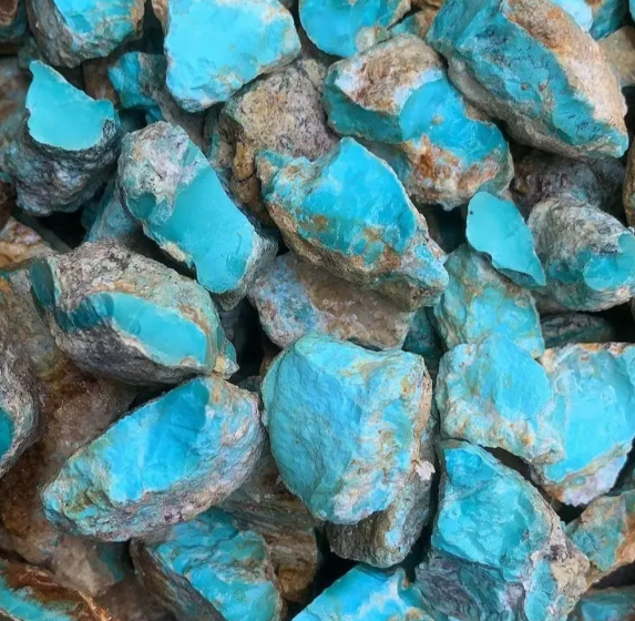 Raw Turquoise stone known for supporting immune health and physical well-being.