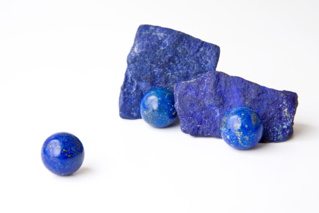 Tumbled Lapis Lazuli Blue Afghanistan Lapis Spheres And Rough stones used for inner wisdom and spiritual guidance.