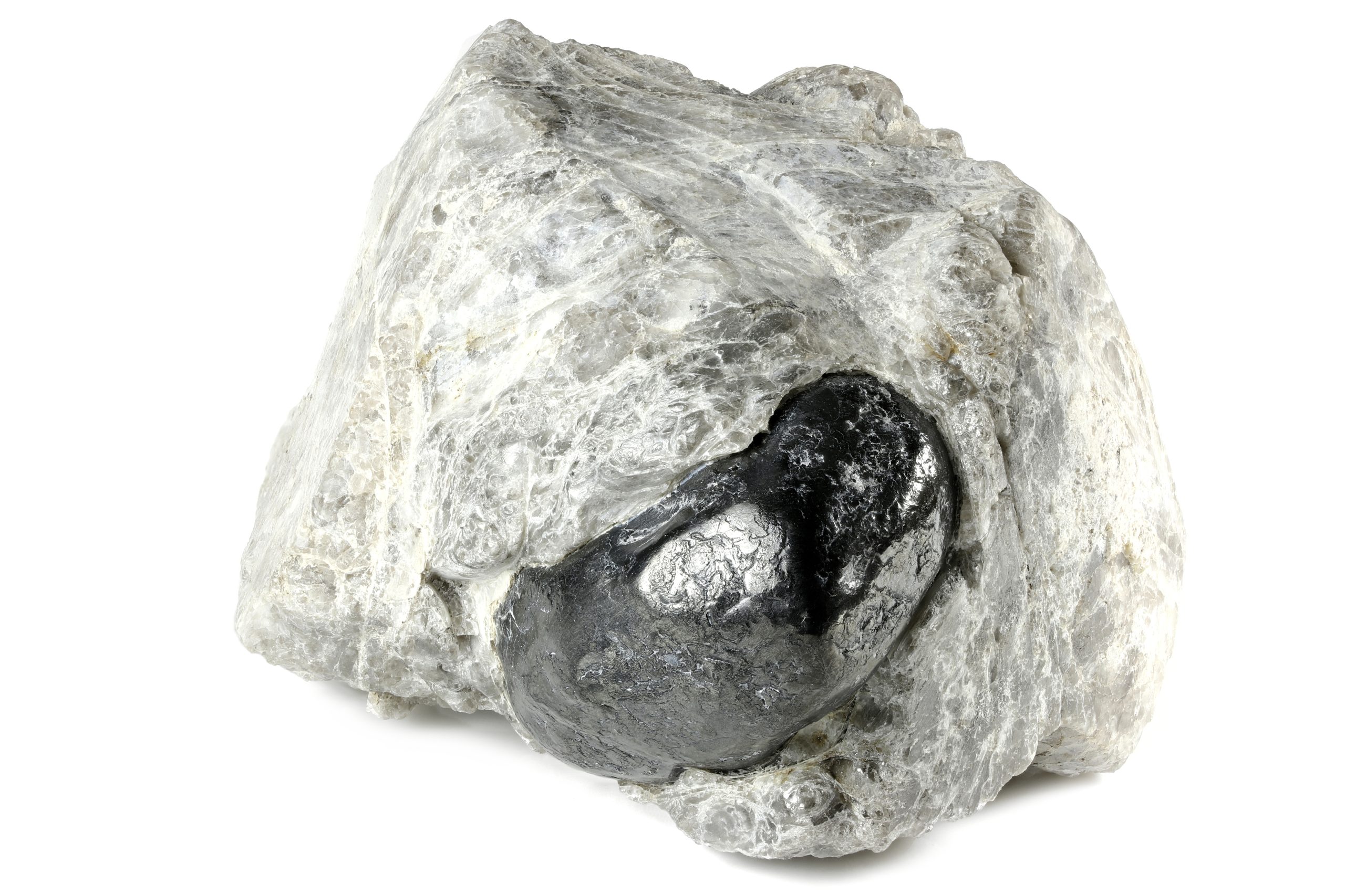 Apache tear (obsidian) from the USA isolated on white background